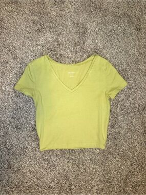 wild fable Lime Green V-Neck Crop Top